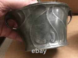 Vintage Art Nouveau Pewter Creamer and Sugar from Germany #4510