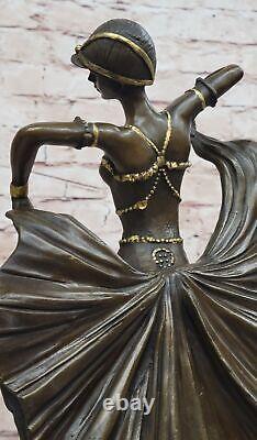 Vintage Art Nouveau Style Bronze Statue Chiparus Sculpture 'Lost' Cire Method