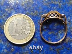 Vintage Art Nouveau Tank Ring Gold 18k 750 + Diamonds Hallmarks 3.11g T57/58