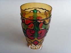 Vintage Art Nouveau Tiffany Jugendstil Glass Mosaic Oil Lamp