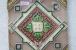 Vintage Art Nouveau Yellow Flower Design Majolica Tile Architecture NH4413