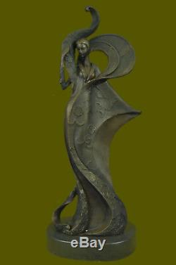 Vintage Art'theatre 'jazz Singer Actress Dancer Bronze Marble Statue Artwork