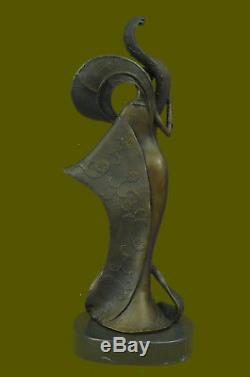 Vintage Art'theatre 'jazz Singer Actress Dancer Bronze Marble Statue Artwork