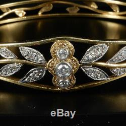 Vintage Bracelet With Diamonds Altschliff 37 Art Nouveau 14 Karat Yellow Gold