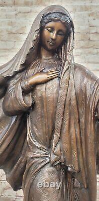 Vintage Bronze Art Nouveau Jesus Mary Catholic Icon Cast Sculpture Open