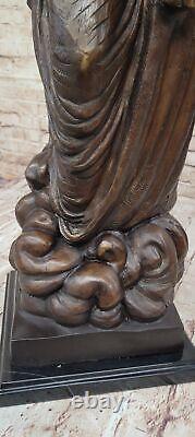 Vintage Bronze Art Nouveau Jesus Mary Catholic Icon Cast Sculpture Open