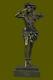 Vintage Bronze Colored Metal Hawaiian Hula Dancer Art Movement Fonte Figurine