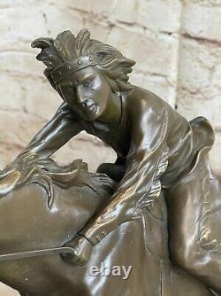 Vintage Bronze Metal Sculpture Western Art New Deco Antoine Bofill Rare