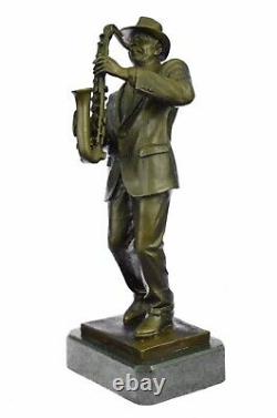 Vintage Bronze Saxophone Reader Original Sculpture, Popular Art, Decorative