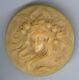 Vintage Carved Celluloid Art Nouveau Woman Face With Flowing Hair Hand