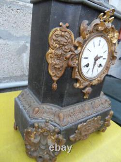 Vintage Clock Uhr Pendulum Clock Fireplace Flute Player Art Nouveau Napoleon