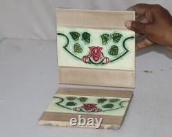 Vintage Decorative Majolica Rose Flower Art Nouveau Architecture Tiles Japan 33