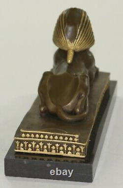 Vintage European Finery Art Deco Egyptian Revival Bronze Sphinx Squeeze-book Lrg