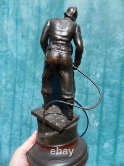 Vintage Fireman Firefighter's Statue Firefighter By H Weisse Plaque Dated 1929