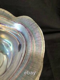 Vintage Freiherr Von Poschinger Art Nouveau Iridescent Purple Fruit Bowl