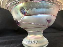 Vintage Freiherr Von Poschinger Art Nouveau Iridescent Purple Fruit Bowl