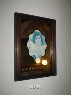 Vintage French 1950's Advertising Mirror, Art Nouveau Style