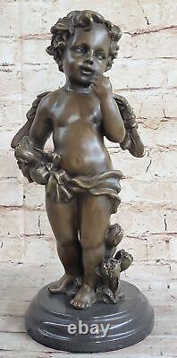 Vintage French Style Art Nouveau Bronze Sculpture of Winged Signed CM Moreau