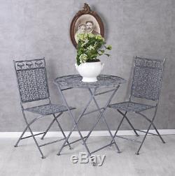 Vintage Garden Furniture Table & Two Chairs Antique Style Furniture Set