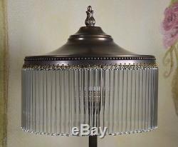 Vintage Glass Pedestal Lamp Art Deco Vintage Brass Bedside Lamp