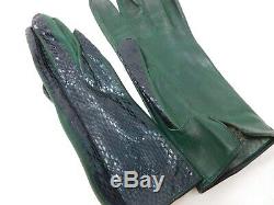 Vintage Gloves, Art Nouveau, Leather, Crocodile