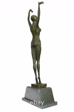 Vintage Grand Art Deco Dancer Dimitri Chiparus Bronze Sculpture Signed Figure