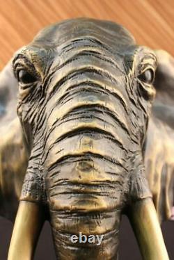 Vintage Grand Bronze Elephant Sculpture By A. Barye Beau Piece Figure Art