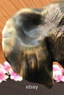 Vintage Grand Bronze Elephant Sculpture By A. Barye Beau Piece Figure Art
