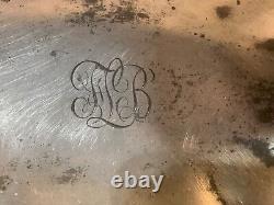 Vintage Kayserzinn Pewter Art Nouveau Style Oval Plate with Floral Relief