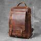 Vintage Large Capacity Backpack Leather Bags Men Tighten Computer Business