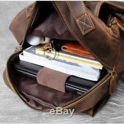 Vintage Large Capacity Backpack Leather Bags Men Tighten Computer Business