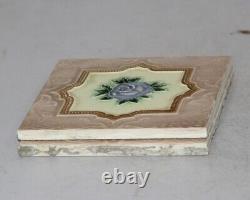 Vintage Majolica Decorative Rose Flower Art Nouveau Architecture Tiles Japan