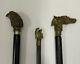 Vintage March Stick Canne X 3 Collection Brass New Arrival Handles Eagle Horse