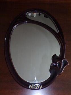 Vintage Mirror In Art Nouveau Style Fonte Emaillé