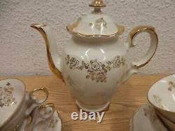 Vintage Mocha Set Schumann Arzberg Bavaria Porcelain Gold Trim Art Nouveau