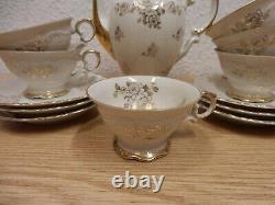 Vintage Mocha Set Schumann Arzberg Bavaria Porcelain Gold Trim Art Nouveau