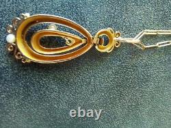 Vintage Necklace With 18k Gold Art Nouveau Pendant