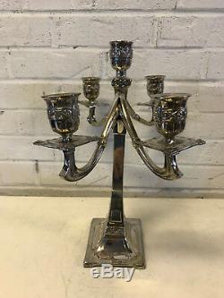 Vintage Old Town Queen Size Silver Plated Co. Art Nouveau Style Candelabra