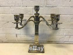 Vintage Old Town Queen Size Silver Plated Co. Art Nouveau Style Candelabra