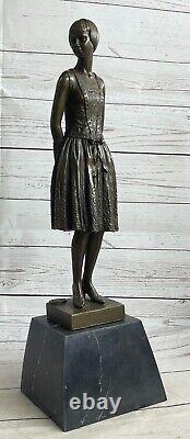 Vintage Original Sculpture Bronze Style Art Nouveau Woman Old Victorian Statue