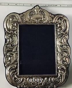 Vintage Photo Frame Decorated In Sterling Art Nouveau Silver