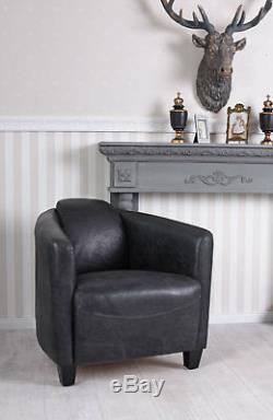 Vintage Retro Genuine Leather Armchair Art Deco Furniture Sitting