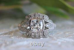Vintage Ring Art Deco Style Ring Style 925 Silver, Moissanit