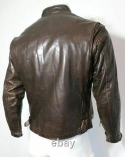 Vintage Schott 1970's Man Solid Café Racer Moto Jacket True Skin