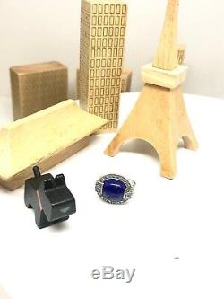 Vintage Silver 925/1000 Ring With Art Deco Look, Lapis Lazuli And Marcasites