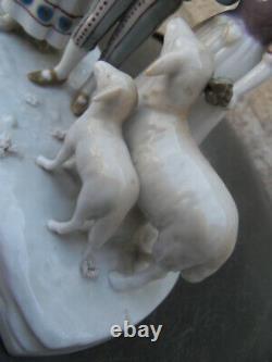 Vintage Statue Children Sheep Porcelain Wilhelmsfeld Goebel Kinder Und Schafe