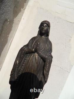 Vintage Statue Virgin Lady Reliquary Virgo Bernadette Lourdes 1858 Art Nouveau
