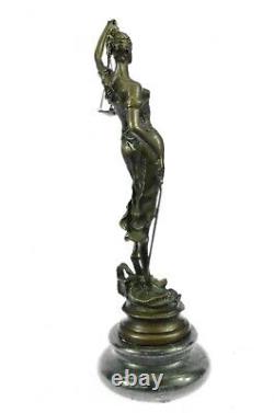 Vintage Store Lady Justice Bronze Statue Fonte Sculpture Art Deco Figure