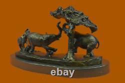 Vintage Style 100% Genuine Bronze Sculptural Art Elephants Figurine Statue