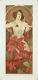 Vintage Style Alphonse Mucha Giant Poster Art New Sticker Red Ruby
